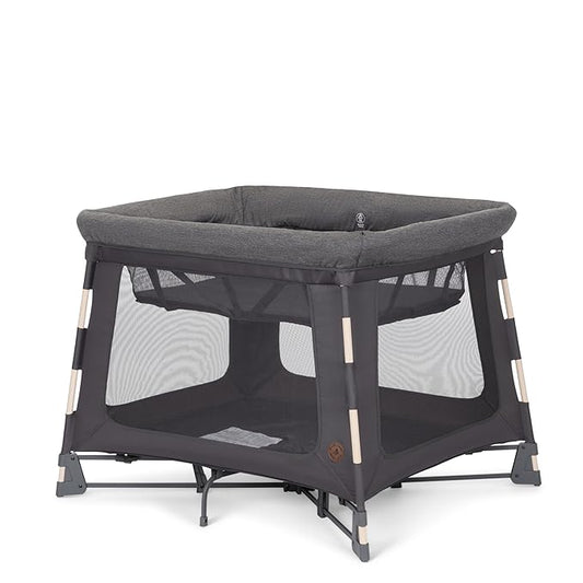 Maxi-Cosi Swift Baby Playard with Mat, Baby Playpen, Play Yard with Bassinet, Portable Playpen for Babies and Toddlers, Classic Graphite