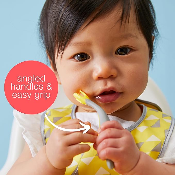 b.box Toddler Cutlery Set: Patented FLORK??Designed Fork, Spoon & Travel Case, Easy Grip Handles, Dishwasher Safe, BPA Free (Strawberry Shake)