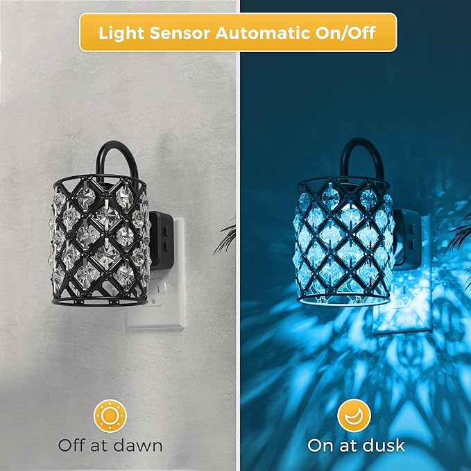 L LOHAS LED Night Light,Plug in Night Light with Dusk to Dawn Sensor,Adjustable Brightness, RGB Color Changing nightlight for Bathroom Hallway Kitchen