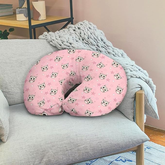 Forchrinse Owl Nursing Pillow Cover,Breastfeeding Pillow Slipcover for Baby Boys & Girls Cartoon Animal Nursing Pillow Case for Newborn