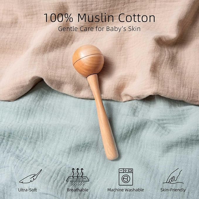 Muslin Baby Changing Pad, Diaper Changing Pad with Waterproof Lining Foam, 2 Pack Soft & Cotton Cover, 32x16 Changing Pad Topper, Changing Table Pads for Dressers