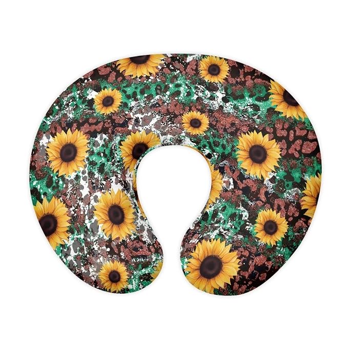 Sunflower Leopard Nursing Pillow Cover, Ultra Soft Comfortable Newborn Nursing Pillow Case Breathable Soft Slipcover for Baby Boy Girl