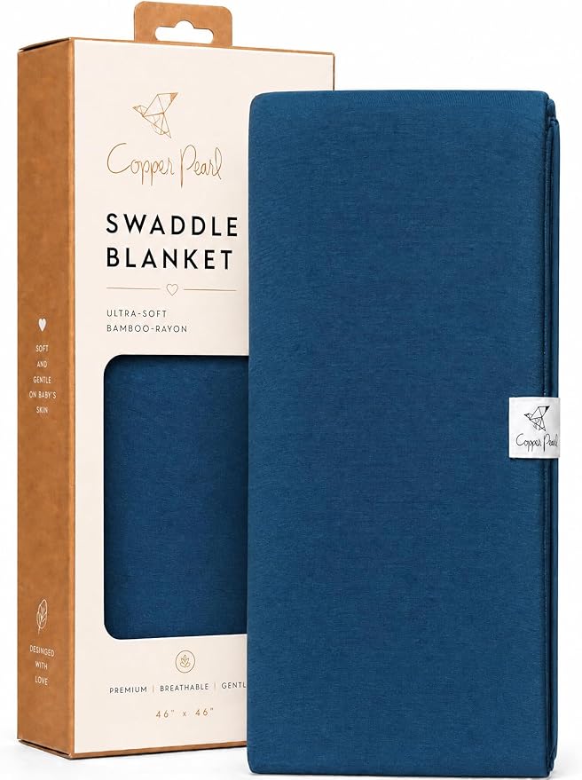Copper Pearl Swaddle Blankets for Newborns | Soft Stretchy Receiving Blankets for Boys and Girls | Large 46 x 46 Inch Baby Blankets | Lightweight and Breathable Swaddles | River