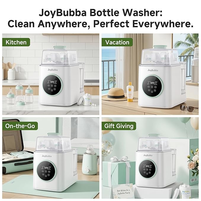Bottle Washer, Sterilizer & Dryer – 19-Min Fast Cleaning, All-in-One Machine for Baby Bottles, Pump Parts & Feeding Accessories with 3 High-Temp Sterilization Modes, 60 Cleaning Tablets.