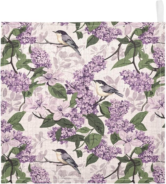 vvfelixl Baby Muslin Washcloths Bloom Lilac Magno Baby Burp Cloths Cotton Babys Face Towel for Newborn Infants Boys Girls Soft and Absorbent 11.8 X 11.8 in, 3 Pack