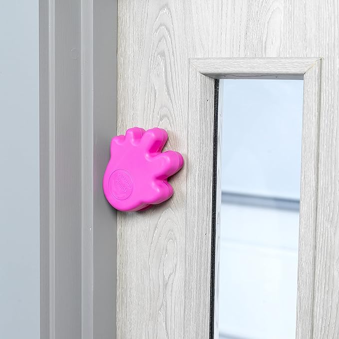 Happy Hands Anti Slam Child Door Safety Finger Trap Stoppers - 2 Pack … (Pink)