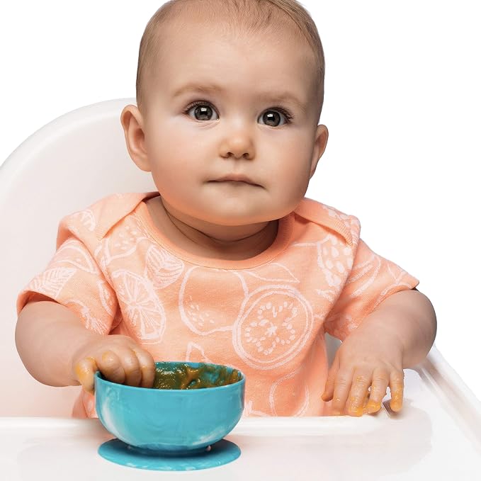 ChooMee Silicone Suction Bowls | Extra Strong Suction with Firm Bowl | Ideal for Infant and Toddler Baby Led Feeding | Medium + Small 2 CT