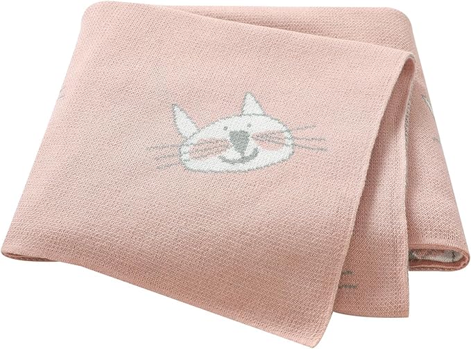 Hadetoto Baby Blankets for Boys and Girls, Newborn Knitted Cotton Swaddle Blankets Neutral Crochet Receiving Blanket, Baby Essentials, Registry & Gift, 40 x 30 inches