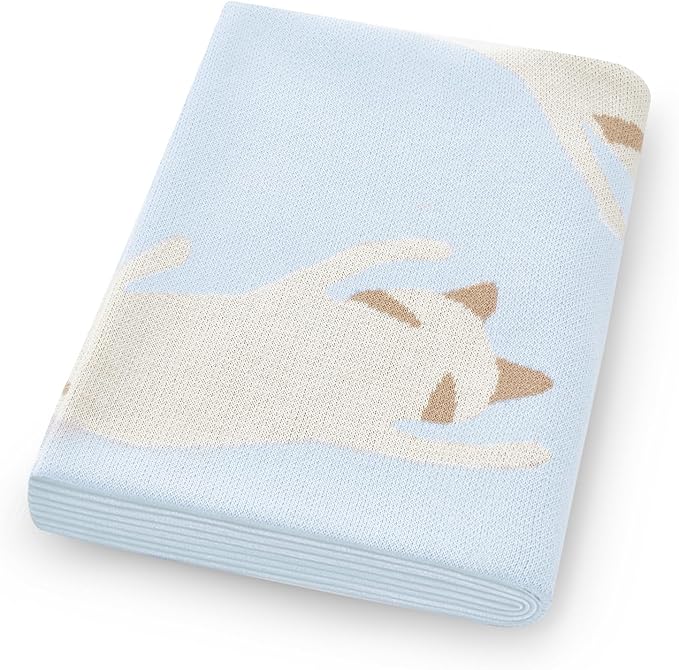 Receiving Baby Blanket,100% Luxury Cotton Knit Baby Blanket,Lightweight Cozy Neutral Swaddling Blanket for Newborns,Boys & Girls,Infant and Toddler