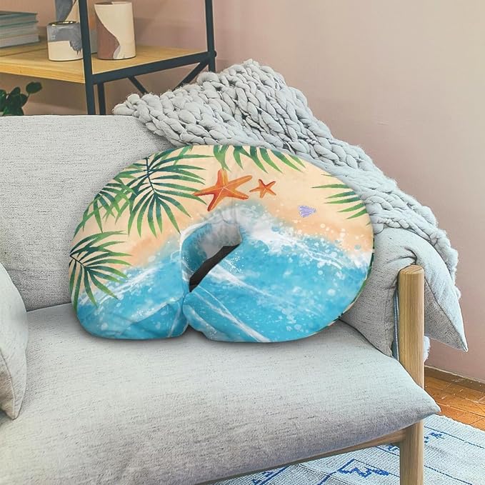 Beach Ocean Nursing Pillow Covers Slipcovers for Breastfeeding Moms, Ultra Soft Breathable Feeding Pillow Slipcover for Baby Boy Girl