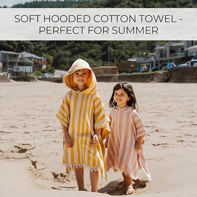 ZICOTO Stylish Hooded Beach Towel for Kids - Extra Soft and Fast Drying Poncho for Toddlers 3-6 Years is Made of Premium Cotton - Perfect Cover Up for Beach Days or Pool and Bath Time Adventures