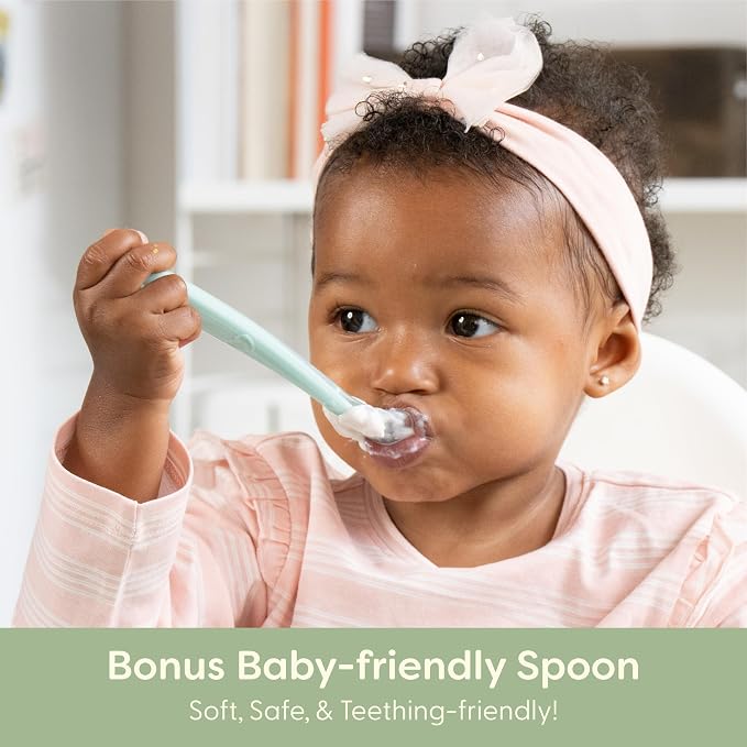 UpwardBaby 2 Pack Baby Plates and Spoon Set - Silicone Divided Suction Plates for Babies, Toddlers & Kids - Less Mess, Portion Food Plates Feeding Set - Non-Slip, Non-Toxic, BPA Free - Sage/Pink