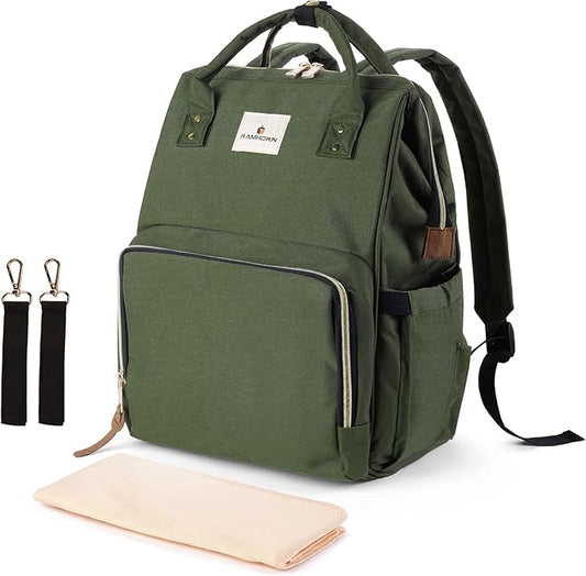 Ramhorn Diaper Bag Backpack for Women, Travel Backpacks with Insulated Bottle Pocket, Stroller Straps and Changing Mat