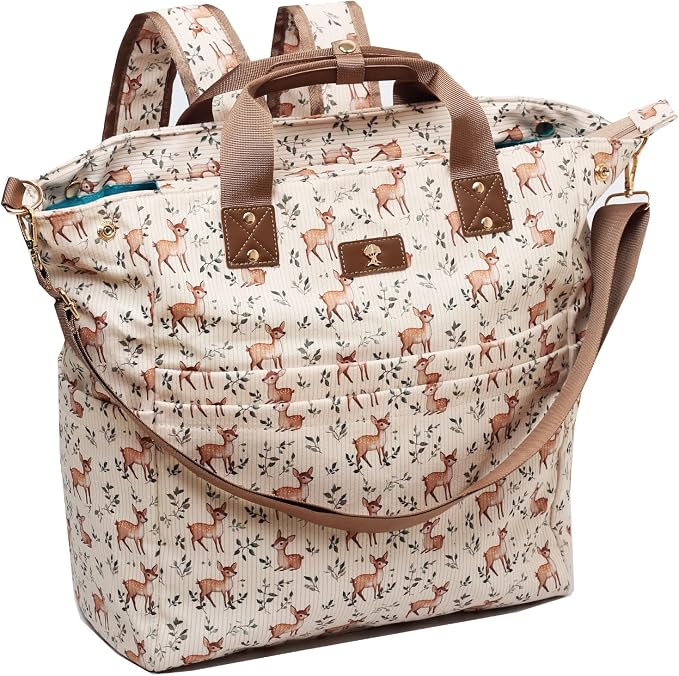 ESVAN Diaper Tote Bag Totepack Backpack Crossbody Bag 3 in 1 for Women Laptop Backpack Multifunctional with Insulated Pockets