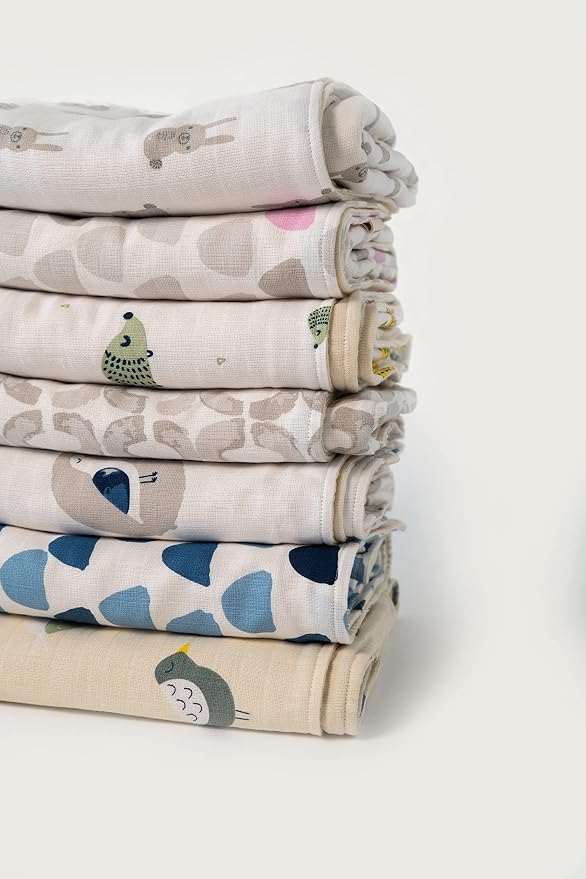 Organic Muslin | Cotton Blanket, Kids, Baby, Quilt, Triple Layer Muslin, Bed, Crib, GOTS Certified, 100% Organic Cotton (Bird)