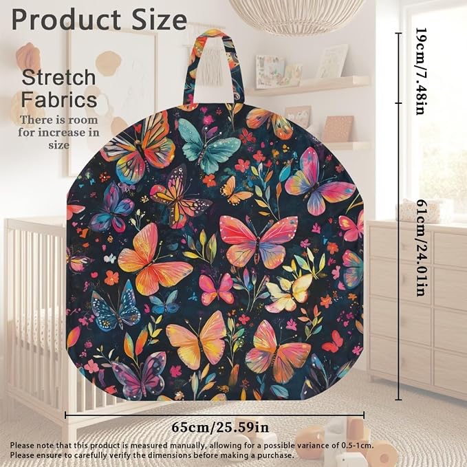 Colorful Butterfly Nursing Pillow Cover Neutral Breastfeeding Pillow Cover Fits 22.6in*24in Nursing Pillow for Baby Boy Girl Neutral Baby Nursing Pillow Cover Feeding Pillow Cover
