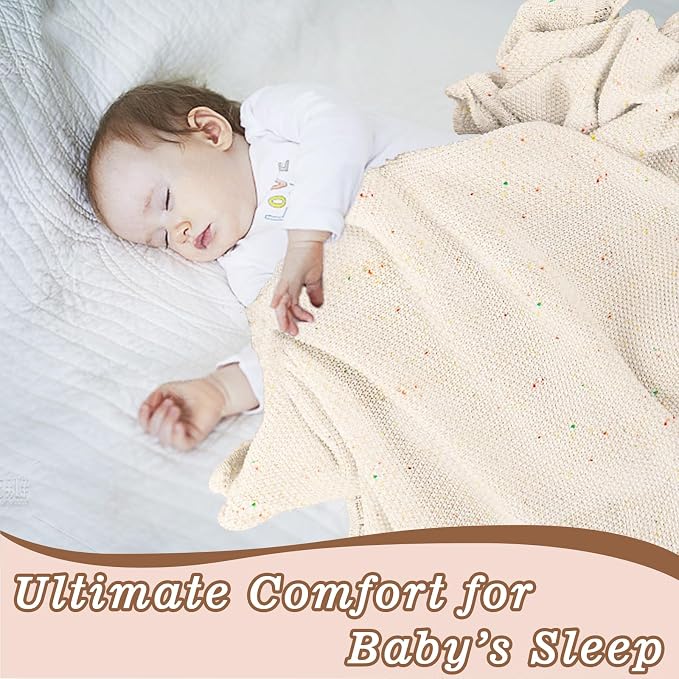 YOYI YOYI Cotton Baby Blanket Toddler Blankets Soft Warm Breathable Nursery Swaddling Blankets for Girls and Boys Receiving Blanket for Crib, Stroller, car 31x40 inches(Oatmeal Fleck)