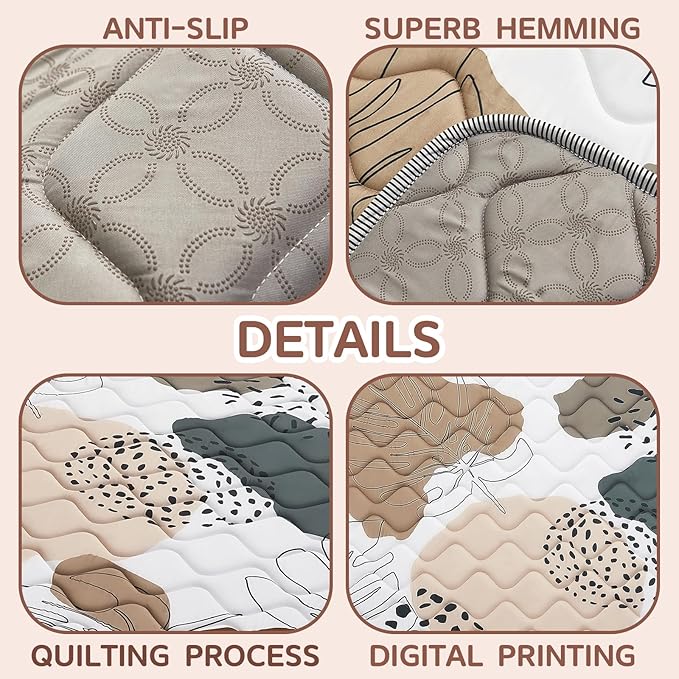 Baby Play Mat - Thicken 50x50 Inch Soft Foam Crawling Mat for Playpen & Floor, Non-Slip Waterproof Activity Playmats for Infants & Toddlers, Portable Foldable & Machine Washable, Boho Design