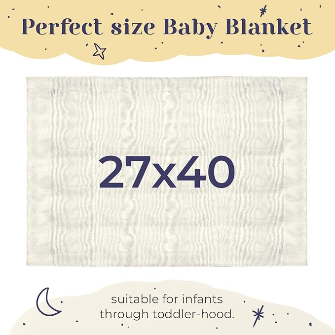 Custom Monogrammed Baby Blanket - Personalized Newborn Gift, Knit Cotton All Year Round