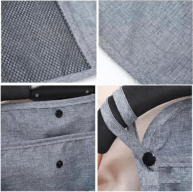Universal Baby Stroller Organizer for Uppababy, Nuna, Britax, Doona Strollers, Stroller Mesh Bag, Adjustable Stroller Storage Caddy Accessories. (Grey)