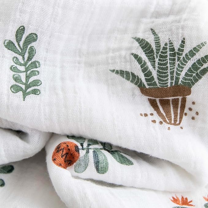 Little Unicorn Premium Cotton Swaddle Baby Blanket | Breathable Fabric | for swaddling, Play, Nursing & More (Prickle Pots)