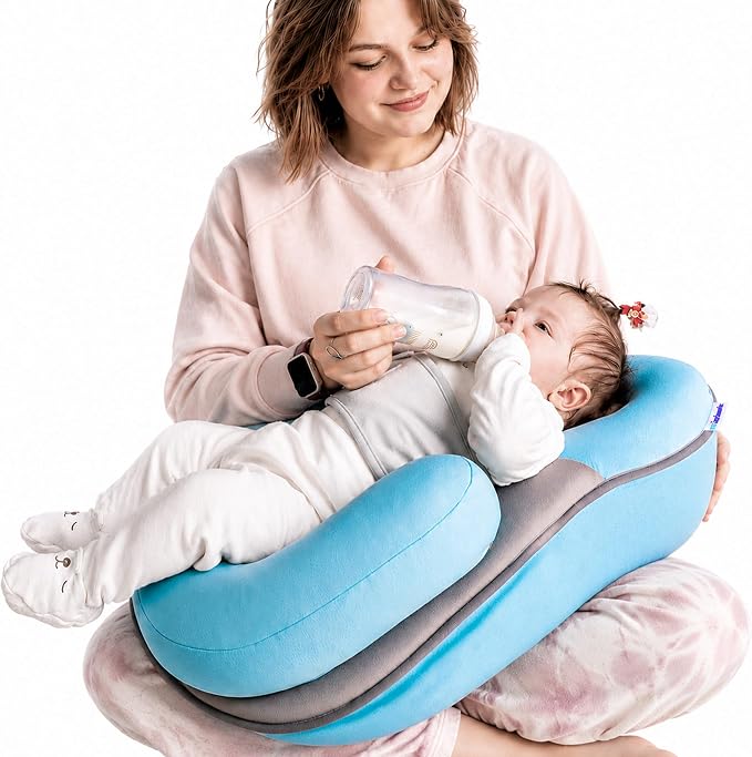 El Infante Baby Feeding Pillow, Nursing Pillow for Bottle Feeding & Breastfeeding Wedge Pillow, Anti-Overflow Baby Lounger Pillow, Reduce Spit-Up, Tummy Time Mat, Infant Support Cushion for Awake Time