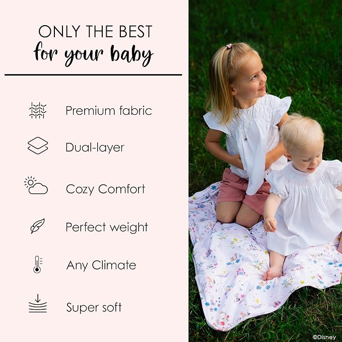 Milk Snob Disney Infant Boy/Girl Swaddle Blanket, Soft Receiving, Security and Play, Perfect for Summer, Toddler Infant Newborn Bedding, Baby Shower, Baby Registry Gift (A Wish Come True)