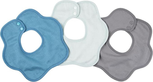 Tiny Twinkle Roundabout Drool Bibs 3 Pack - 360 Rotating Water Resistant and Absorbent Teething Baby Bibs