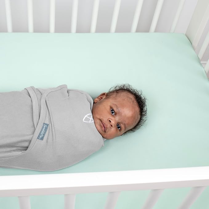 SwaddleMe by Ingenuity Original Swaddle, 100% Cotton, Improves Sleep & Calms Startle Reflex, 0-3 Months, 1.0 TOG, 2-Pack, Baby Swaddle Blanket - Tropical Dino