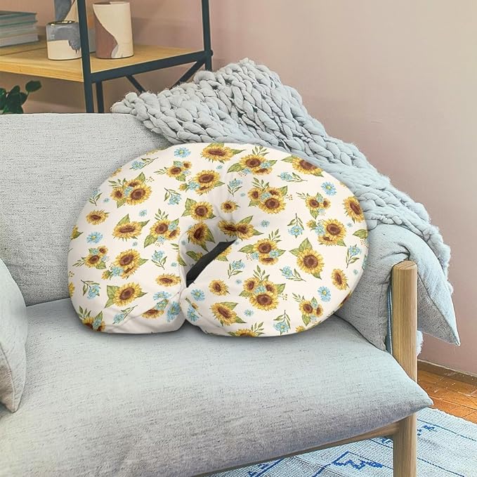 Daisy Sunflower Nursing Pillow Cover, Premium Quality Soft Breast Feeding Pillow Covers Great for Breastfeeding Moms