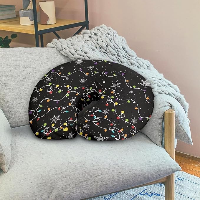 Christmas Lights Snowflake Print Breast Feeding Pillow Covers Stain Resistant Cozy Cover with Hidden Zipper for Baby Boy and Girls Nursing Pillow Support Case, Easy to Put On & Remove