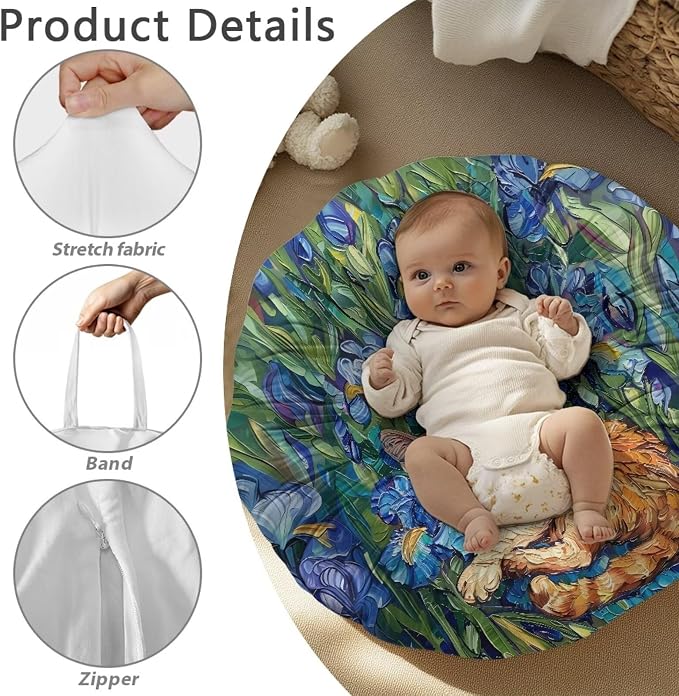 Iris Cat Nursing Pillow Cover for Breastfeeding Pillow Ultra Soft and Cozy Nursing Pillow Slipcovers Nice Newborn Gift Best Choice for Mom or Baby Pillow Cover 1 Pack