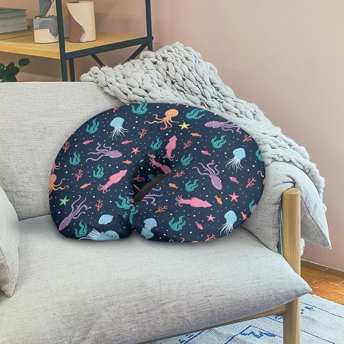Colorful Octopus Nursing Pillow Cover, Fits The Original Support for Breastfeeding, Bottle Feeding, and Bonding Comfortable Slipcover for Baby Girl and Boy