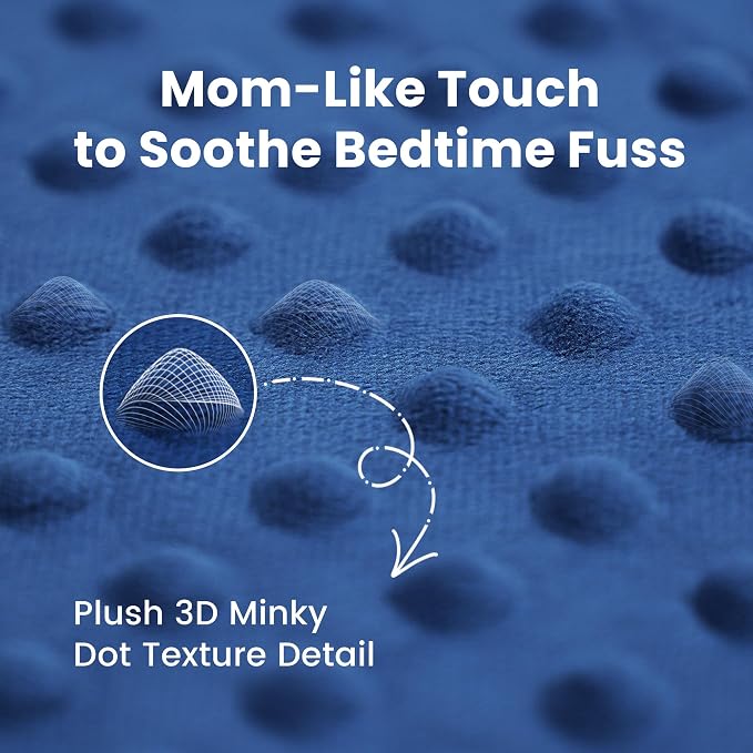 Baby Floor Play Mat for Playpen, Extra Thick 50x50 Inches Padded Mat with Ultra Soft 3D Minky Dot & Removable Washable Cover, Non-Slip & Safe for Crawling,Tummy Time,Infant/Toddler (Blue)