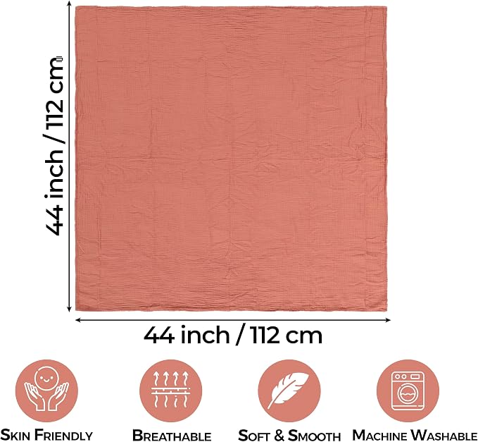 Dreamology Muslin Swaddle Blankets for Boys and Girls,3-Pack Soft & Breathable, Skin-Friendly, Soft Silky Wrap Cotton Baby Muslin Swaddle Blankets for Unisex Newborn (Rose/Pink/Ecru)