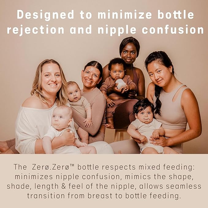 Suavinex Zero Zero Anti Colic Baby Bottle, No 1 Spanish Baby Bottle Brand, Minimizes Bottle Rejection & Nipple Confusion, Perfect for Breastfeeding Babies, 9oz/270mL, Deep Tone, Medium Flow Nipple