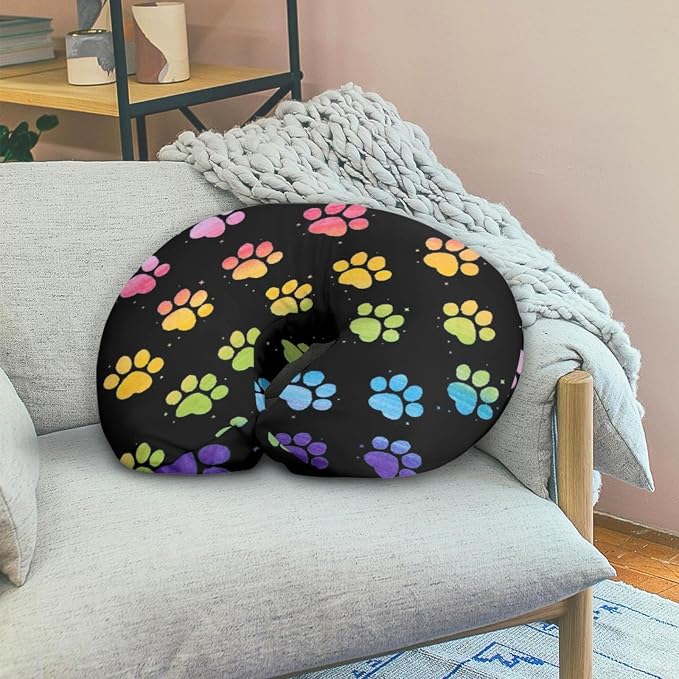 Forchrinse Rainbow Dog Paw Print Nursing Pillow Cover for Baby Girls Boys,Soft Stretch Nursing Pillow Cover Slipcover for Breastfeeding
