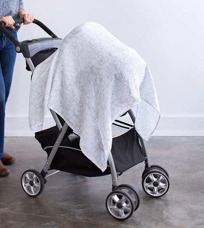 SwaddleDesigns Marquisette Receiving Swaddle Blanket for Baby Boys & Girls, Soft Premium Cotton Muslin, Best Shower Gift, Sterling Lush, Parent Picks Award Winner