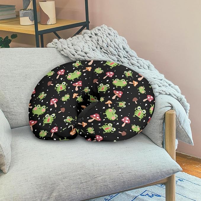 Forchrinse Cartoon Frog Mushroom Nursing Pillow Cover,Breastfeeding Pillow Slipcover for Baby Boys & Girls,Nursing Pillow Case for Newborn,Washable