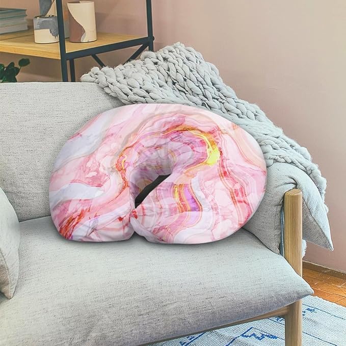 Pink Marble Nursing Pillow Cover with Zipper Covers Soft Breastfeeding Cover for Nursing Pillow Unisex Nursing Pillow Slipcovers