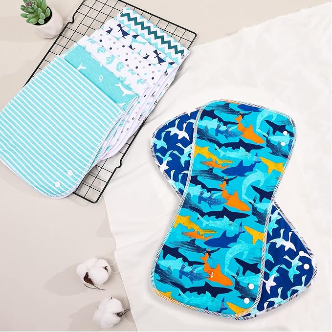 2-in-1 Burp Cloths and Baby Bibs - 6 Pack Large Super Absorbent Soft Cotton Burping Cloths for Spit Up, 3 Layers Thick Baby Burp Rags for Girls & Boys