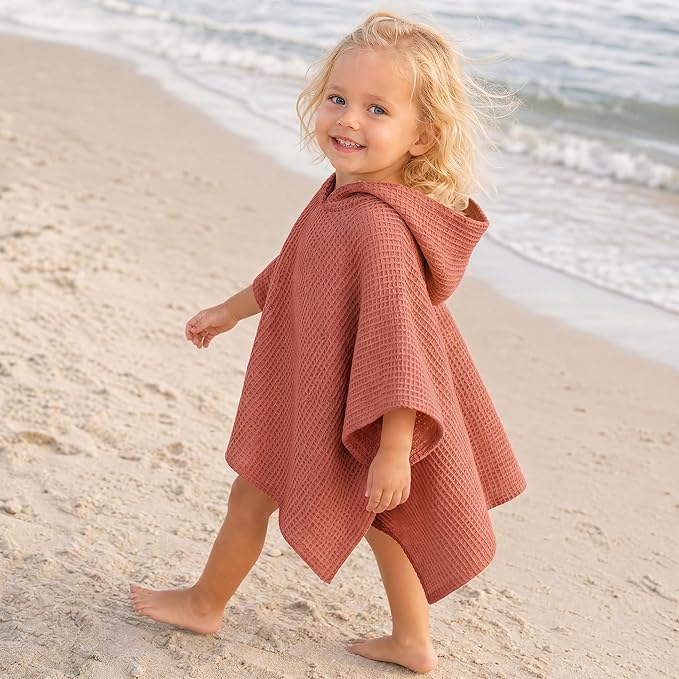 ZICOTO Soft Hooded Beach Towel for Kids - Cute Towel for Babies and Toddler Made of Waffle Cotton - Perfect Lightweight and Absorbent for Bath, Beach, Pool