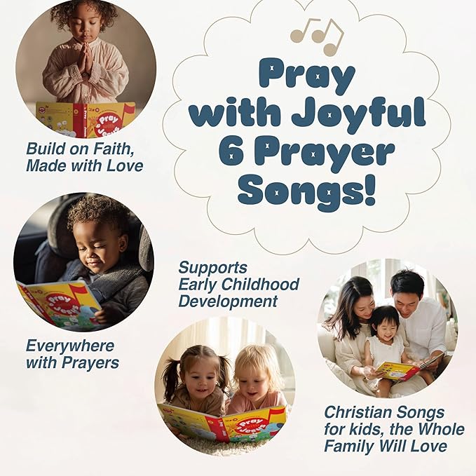 Pray with Jesus ??Six Christian Prayer Songs, Bible Songs Book for Toddlers, Christian Interactive Bible Storeis Book Ages 2-5, Christian Gift for Batpism, Christening, Birthday for Boy and Girl