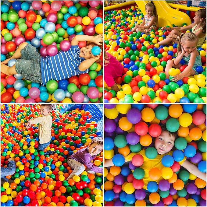 Vanland Ball Pit Balls for Baby and Toddler Phthalate Free BPA Free Crush Proof Plastic - Multicolored Pit Balls in Reusable Play Toys for Kids with Storage Bag