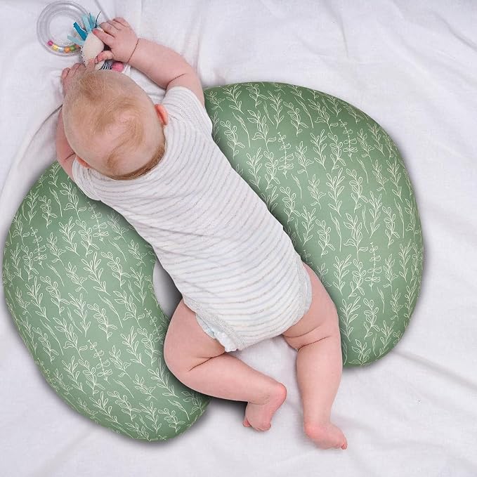 Green Sage Nursing Pillow Cover,Sage Minky Toddler Blanket for Boys Girls