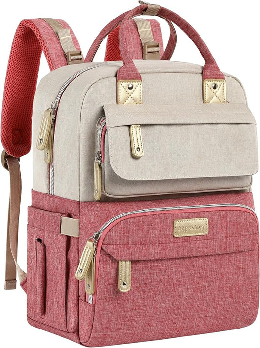 Legestori Diaper Bag Backpack, Baby Girl Diaper Bag, Large Diaper Bag Backpack Gift for Girls, Baby Diper Backpack for Travel with Insulated Pockets and Stroller Straps
