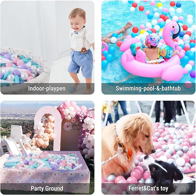 STARBOLO Ball Pit Balls for Kids -Pack of 150 200 500 Colorful Ball Pit Balls Crush Proof Plastic Toy Balls for Toddlers Ball Pit, Ball Pit Play Tent, Baby Pool Water Toys