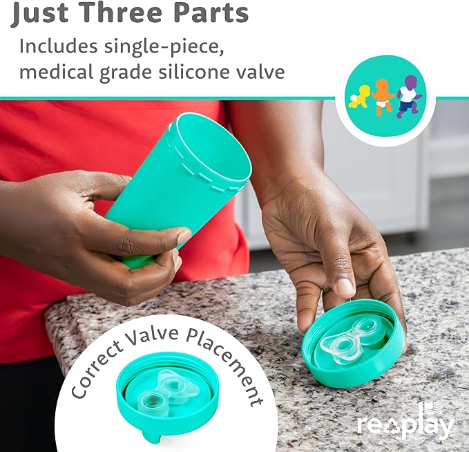 Re-Play Spill-Proof Sippy Cups - Reusable 10 Oz Set of 6, Dishwasher & Microwave Safe, Made in USA, Fairytale