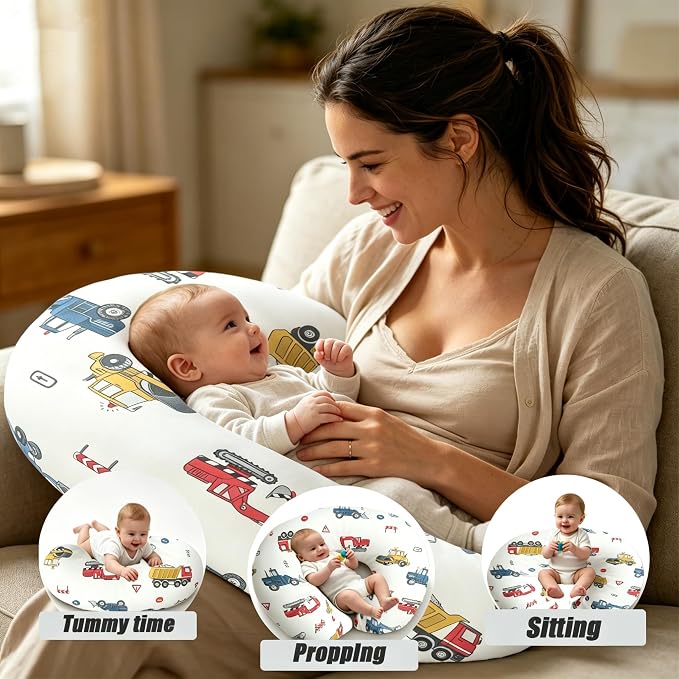 Nursing Pillow Breastfeeding Pillow Removable cover Machine washable | Conforming to ergonomic design. Detachable cover. Machine washable. Breathable fabric.Arm fatigue free Soft supportive fill
