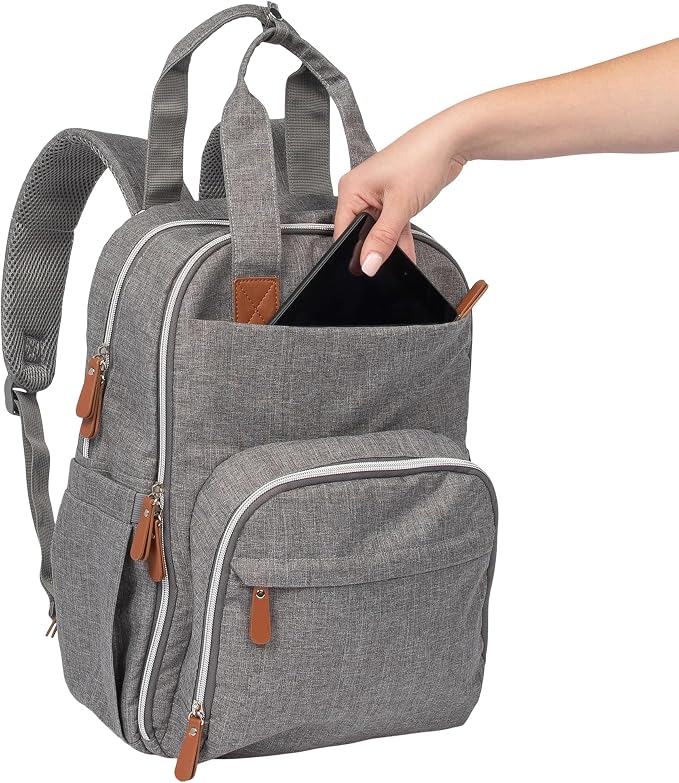 Trend Lab Diaper Bag Backpack Baby Bag Organizer with Removable Changing Station Pad, Includes Zipper Opening for Baby Wipes and Insulated Pockets for Bottles